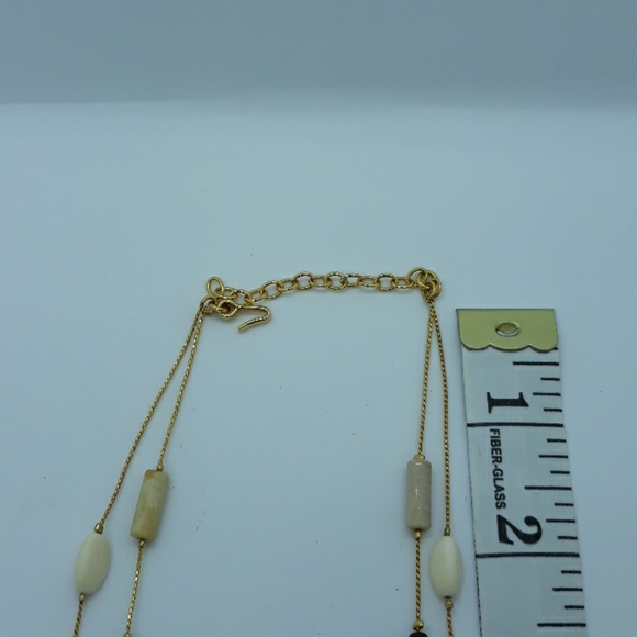 Vintage Artdeco Necklace Goldtone w Black Pendant - Picture 4 of 6